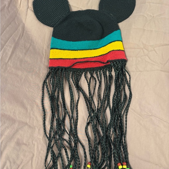 Disney world Micky ears jamaican rasta braids beads beany hat - Picture 8 of 8